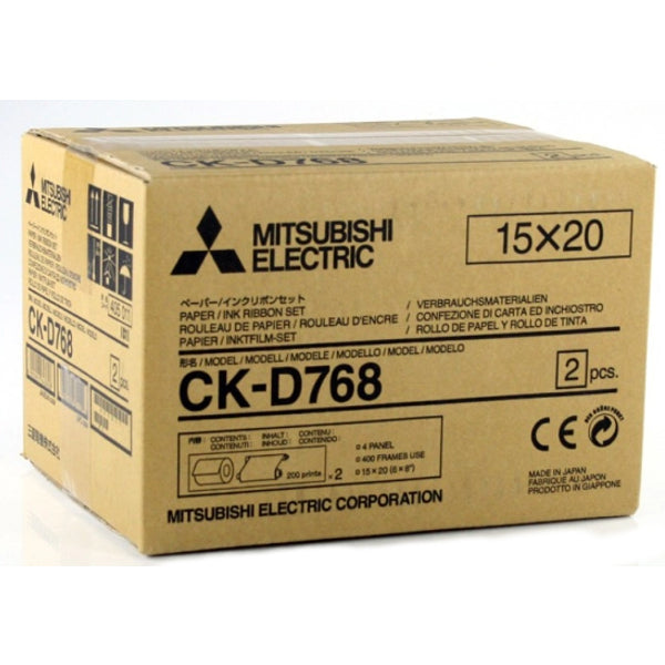 Mitsubishi CK D768 Carta + Ribbon per 400 Stampe 15X20 Mitsubishi CK D768 Carta + Ribbon per 400 Stampe 15X20
